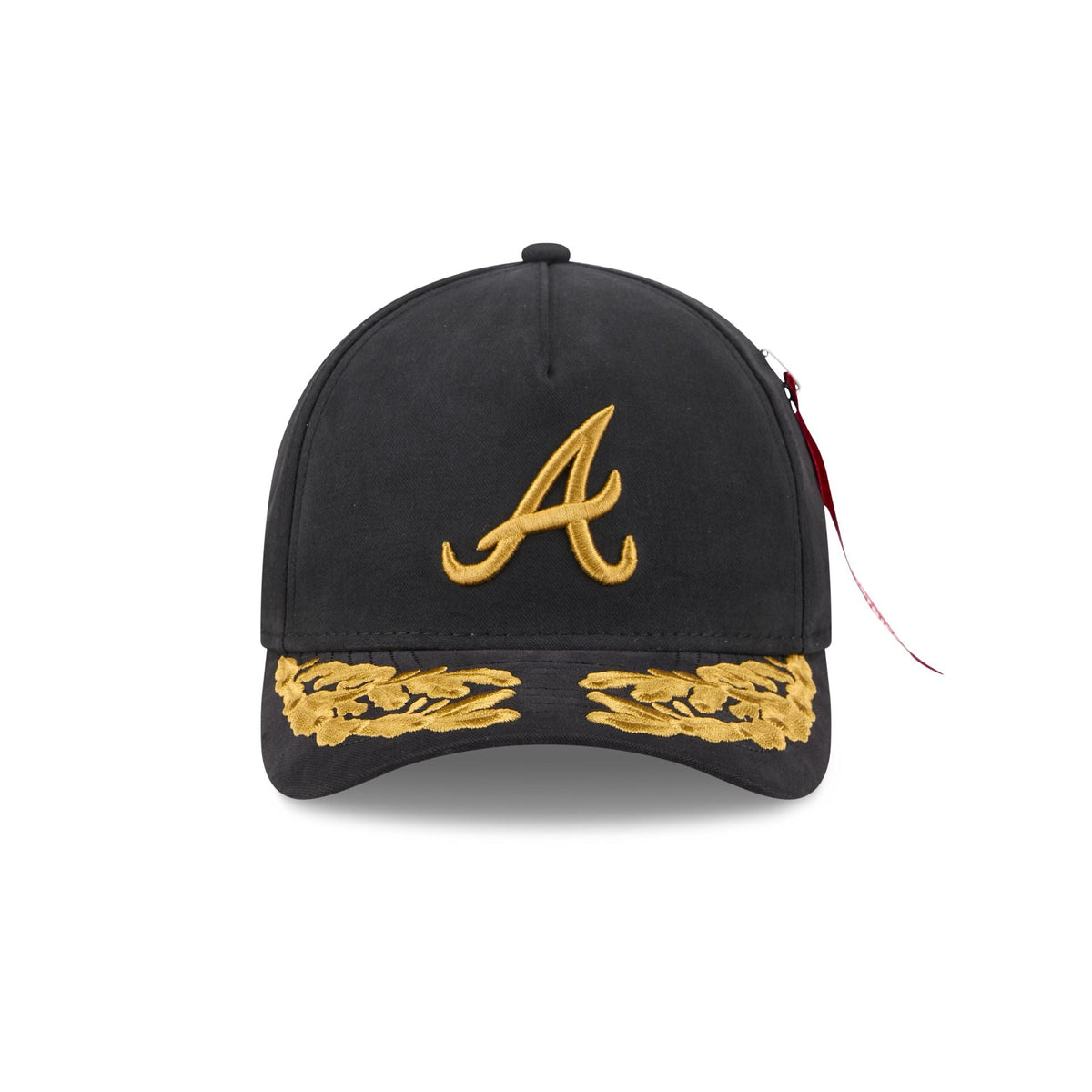 Alpha Industries x Atlanta Braves Black 9FORTY M-Crown A-Frame Snapback Hat