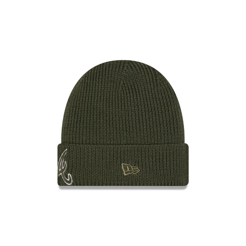 Alpha Industries x Atlanta Braves Olive Green Cuff Knit Hat