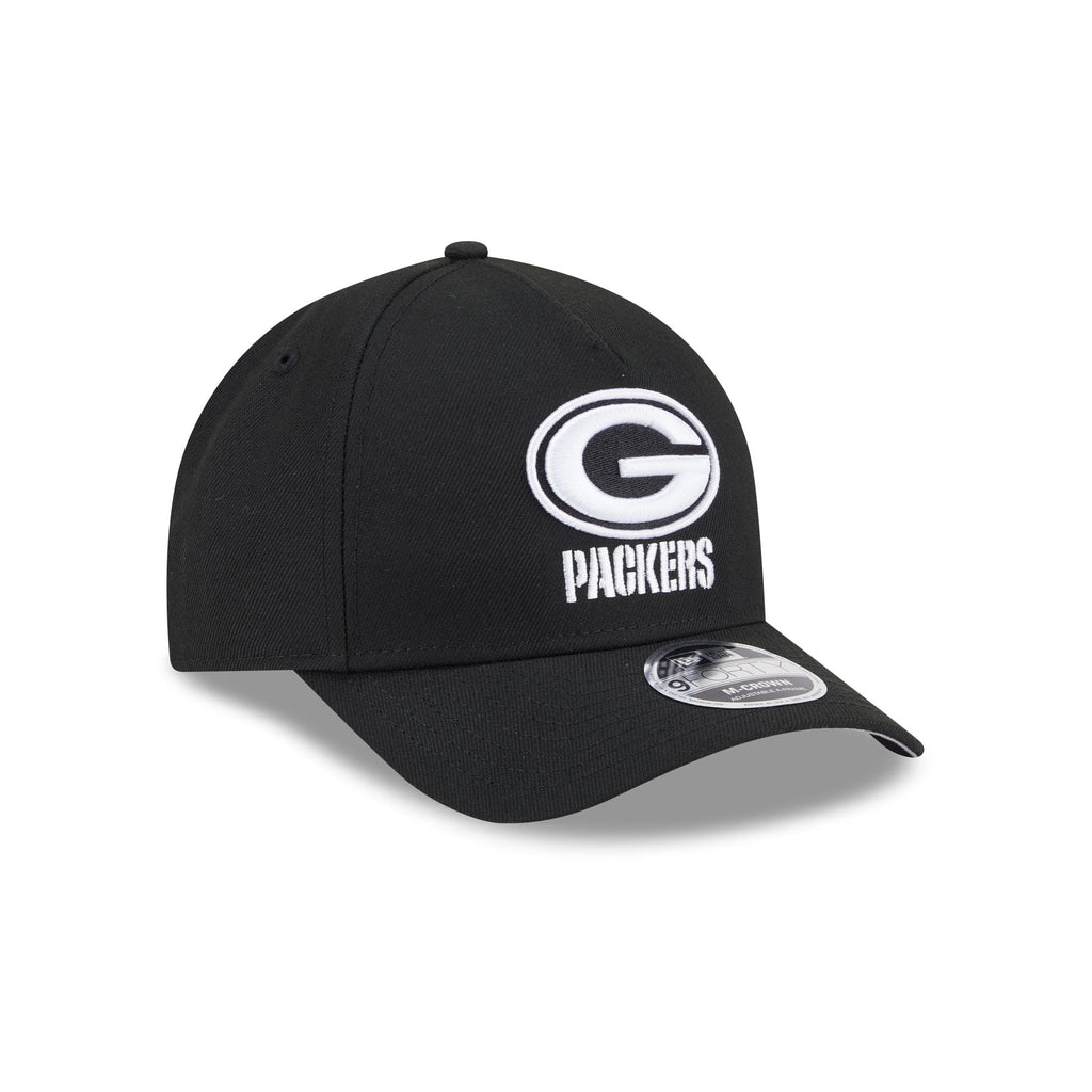 Green Bay Packers Black & White 9FORTY M-Crown A-Frame Snapback Hat