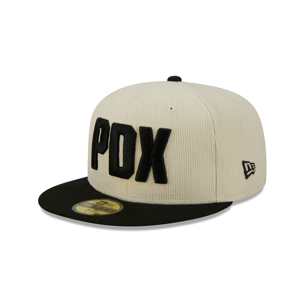 Portland Trail Blazers 2025 City Edition Chrome White Corduroy 59FIFTY Fitted Hat