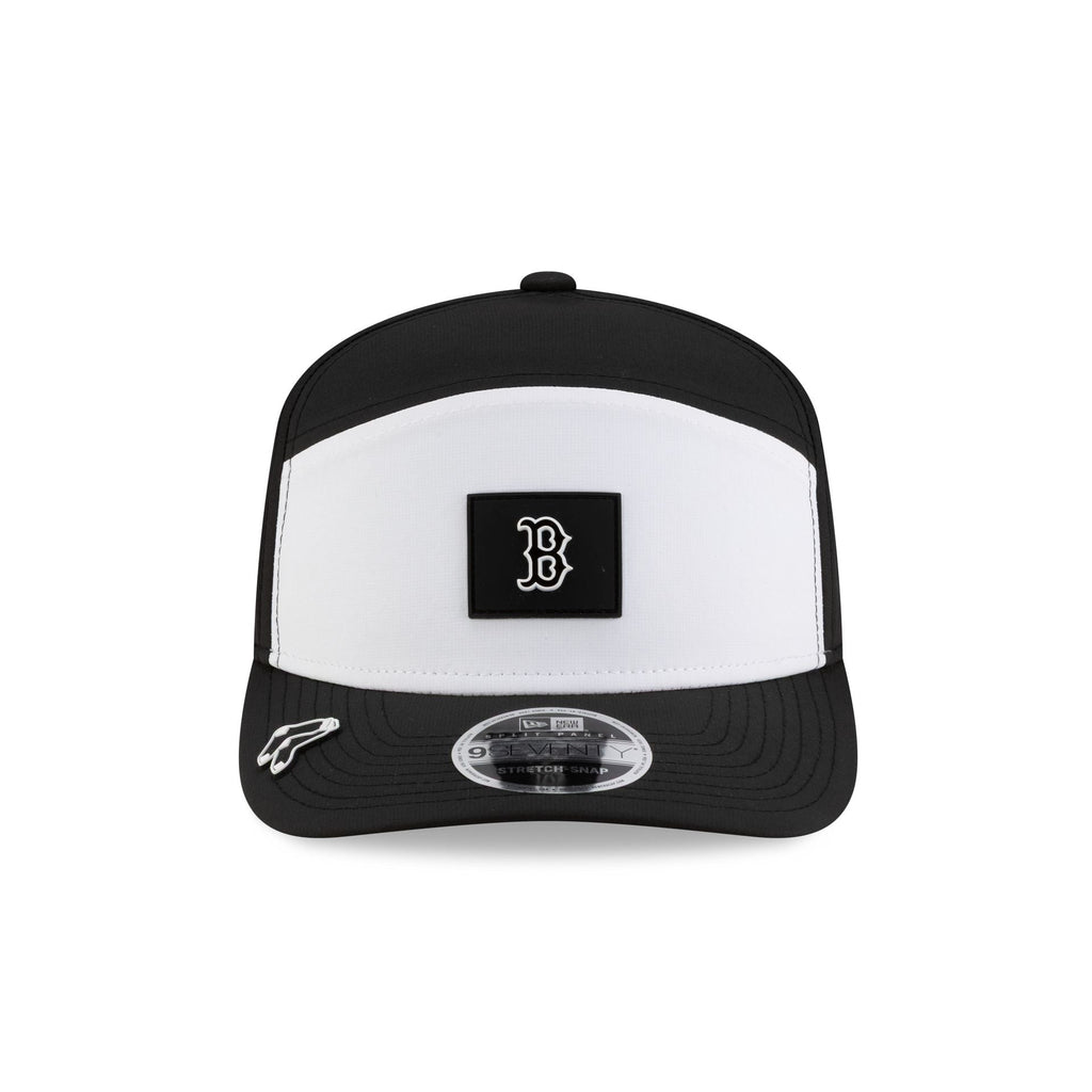 Boston Red Sox 2026 Clubhouse Black & White Split Panel 9SEVENTY Stretch-Snap Hat