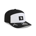 San Diego Padres 2026 Clubhouse Black & White Split Panel 9SEVENTY Stretch-Snap Hat