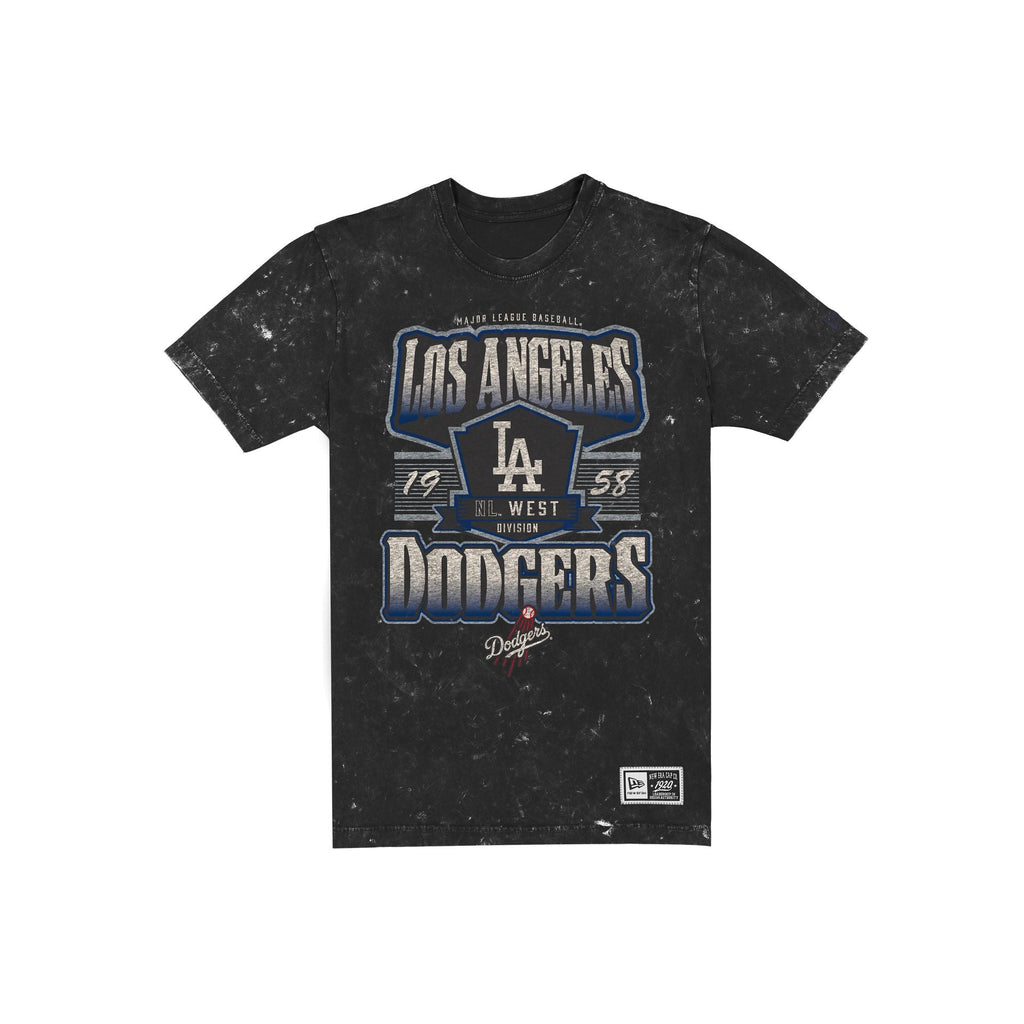 Los Angeles Dodgers Throwback Washed Graphic Black T-Shirt