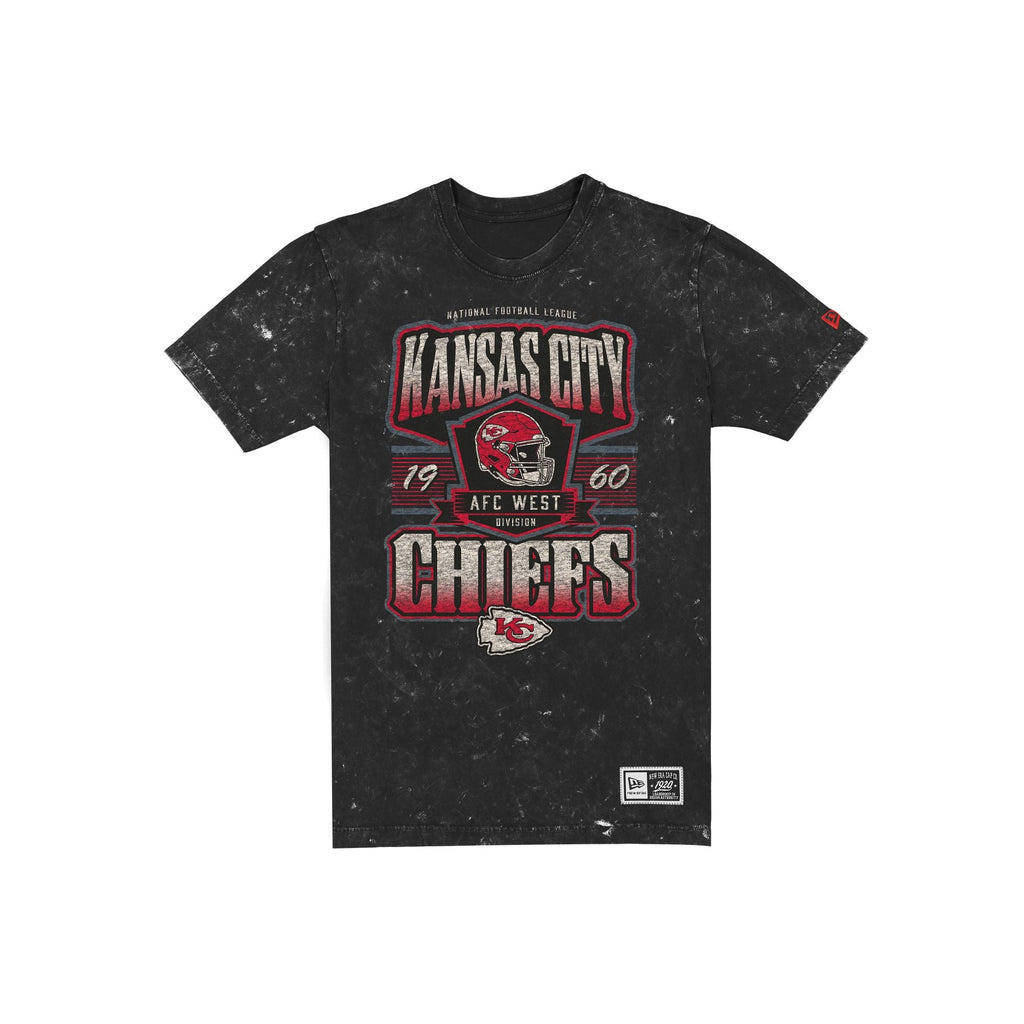 Kansas City Chiefs Throwback Washed Graphic Black T-Shirt