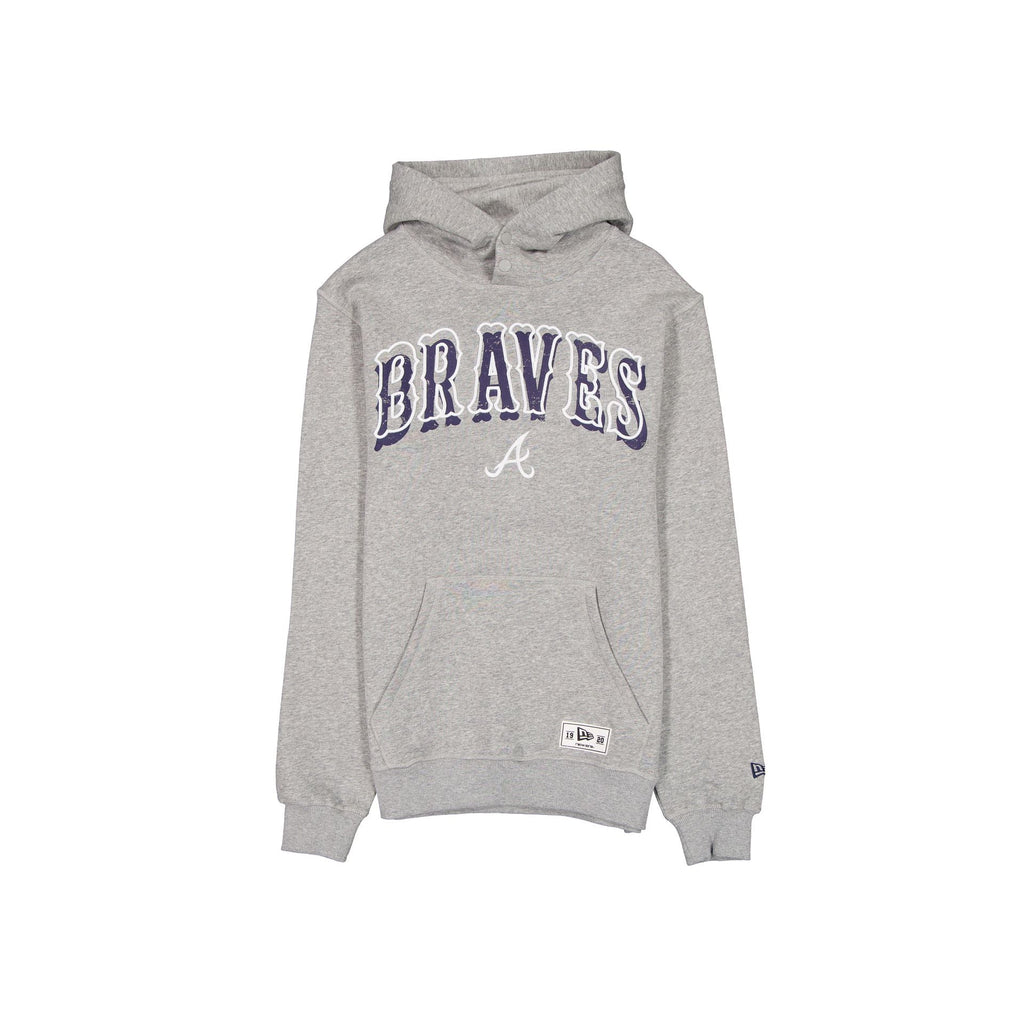 Atlanta Braves Heather Gray Varsity Hoodie
