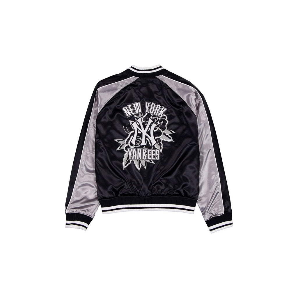 New York Yankees Women's Floral Satin Varsity Jacket
