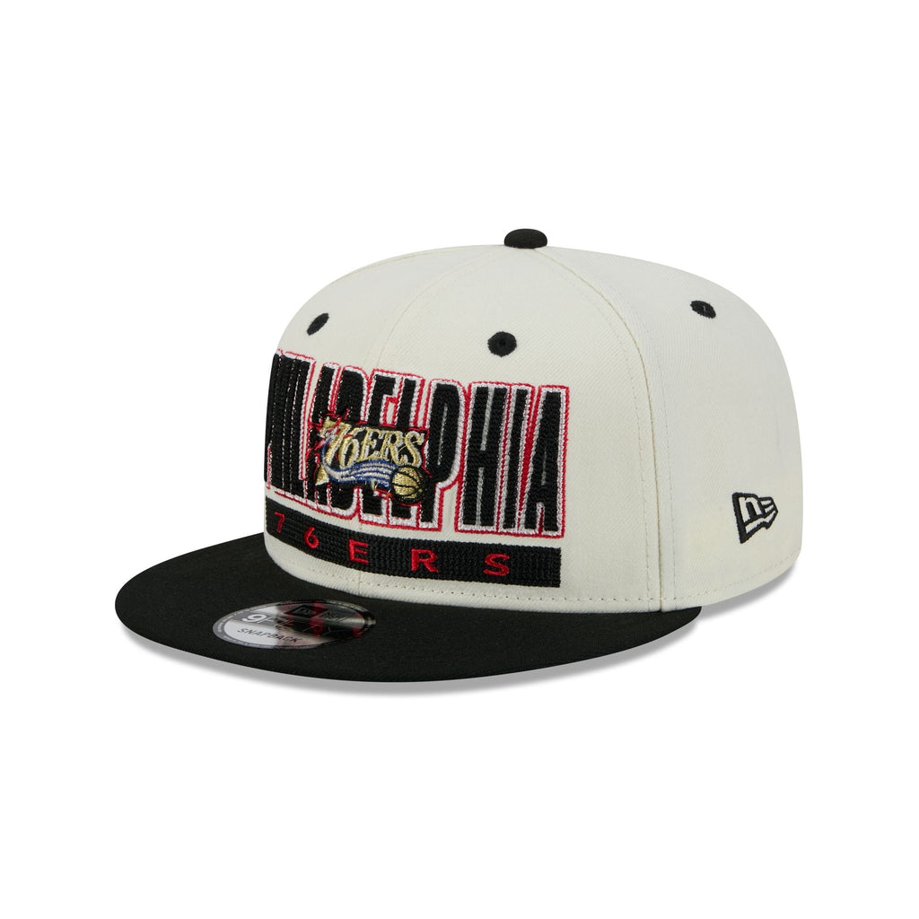Philadelphia 76ers Classic Stacked Chrome 9FIFTY Snapback Hat