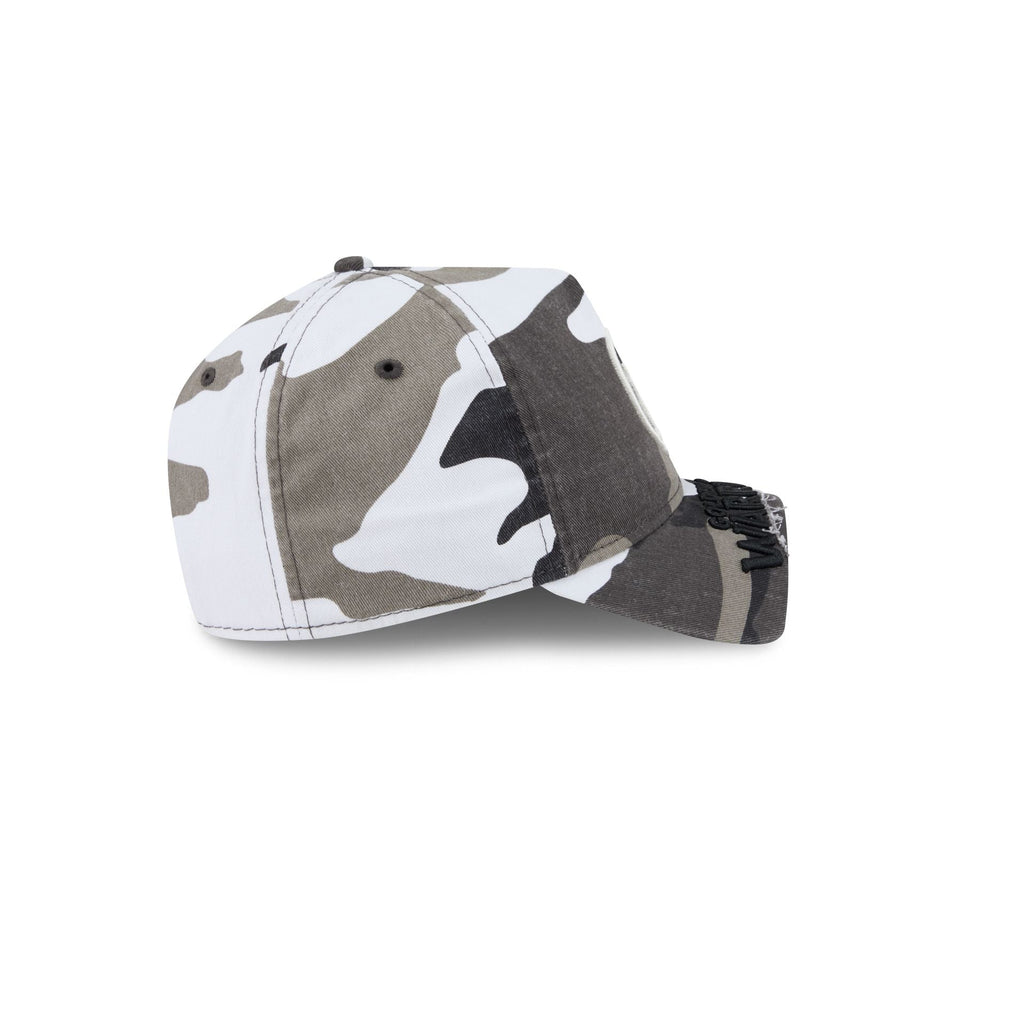 Golden State Warriors Washed Camo 9FORTY A-Frame Unstructured Cut-Off Visor Snapback Hat
