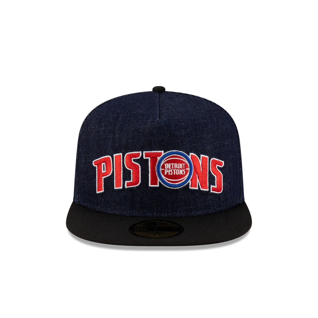 Detroit Pistons Navy Denim 59FIFTY A-Frame Fitted Hat
