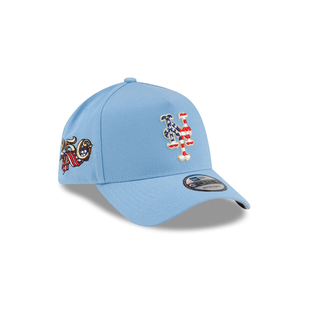 New York Mets Red. White & Blue 9FORTY A-Frame Snapback Hat