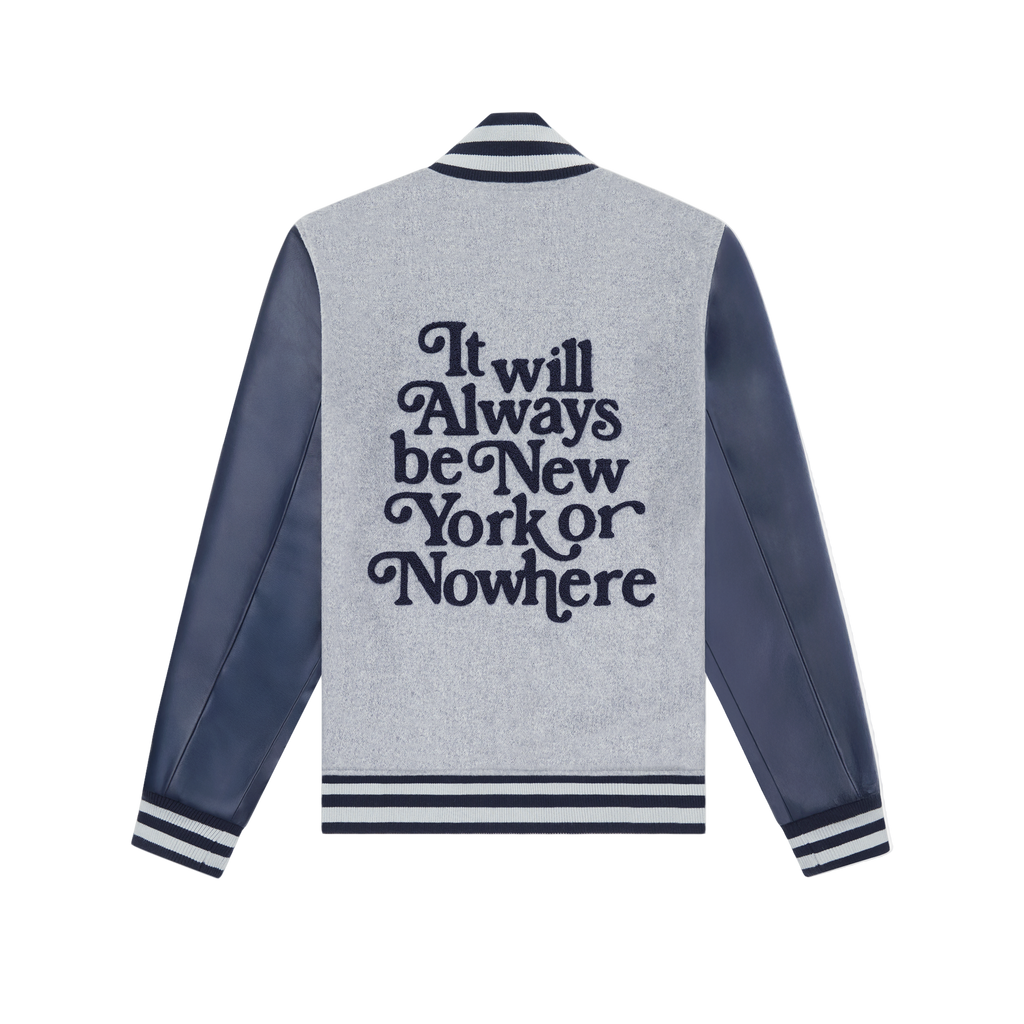 New York or Nowhere x New York Yankees Heather Gray Motto Varsity Jacket