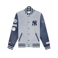 New York or Nowhere x New York Yankees Heather Gray Motto Varsity Jacket